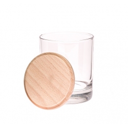 Szklanka  250 ml z drewnianą pokrywką/podstawką